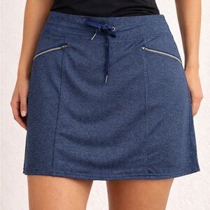 New Tangerine Skort Womens Large Navy Athletic Skirt  Zip Pockets Running NWT